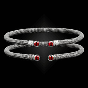 207 Lab Created Ruby Milanese Mesh La Madre Cuff Bracelet