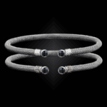 207 Lab Created Sapphire Milanese Mesh La Madre Cuff Bracelet