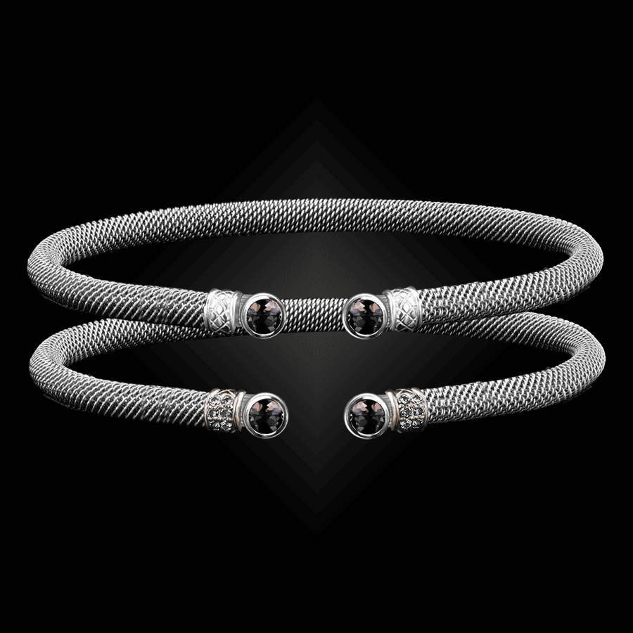 207 Lab Created Alexandrite Milanese Mesh La Madre Cuff Bracelet