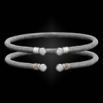 207 Mother of Pearl Milanese Mesh La Madre Cuff Bracelet
