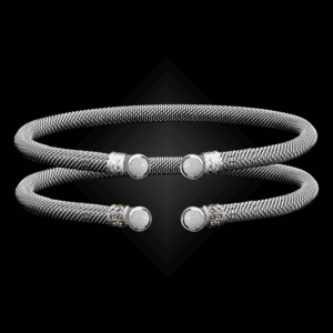 207 Mother of Pearl Milanese Mesh La Madre Cuff Bracelet