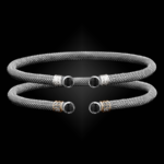 207 Onyx Black Milanese Mesh La Madre Cuff Bracelet