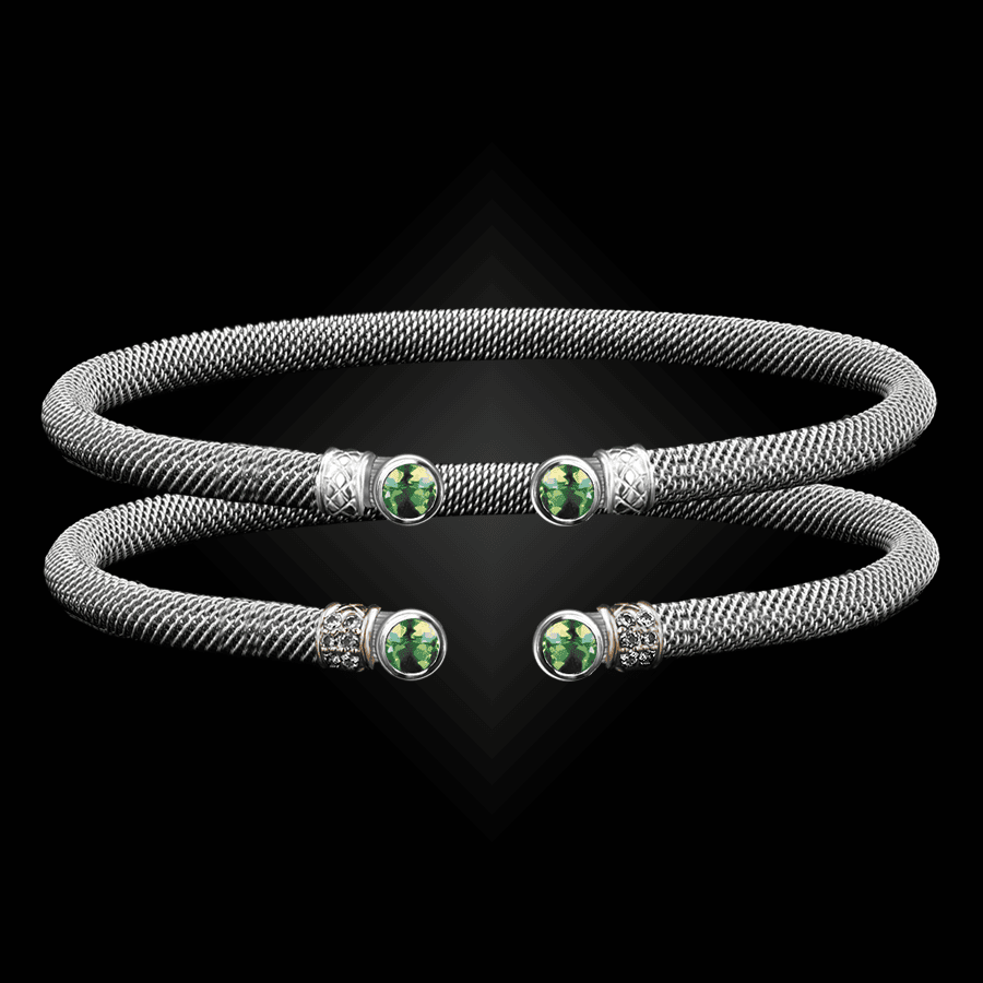 207 Peridot Milanese Mesh La Madre Cuff Bracelet