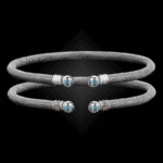 207 Sky Blue Topaz Milanese Mesh La Madre Cuff Bracelet