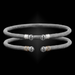 207 White Topaz Milanese Mesh La Madre Cuff Bracelet