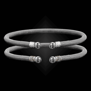 207 White Topaz Milanese Mesh La Madre Cuff Bracelet