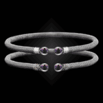 208 Amethyst Milanese Mesh Belle Forme Cuff Bracelet