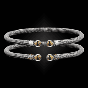 208 Citrine Milanese Mesh Belle Forme Cuff Bracelet