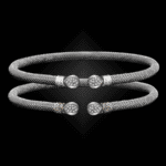 208 Diamond Milanese Mesh Belle Forme Cuff Bracelet