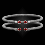 208 Lab Created Ruby Milanese Mesh Belle Forme Cuff Bracelet