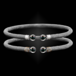 208 Lab Created Alexandrite Milanese Mesh Belle Forme Cuff Bracelet