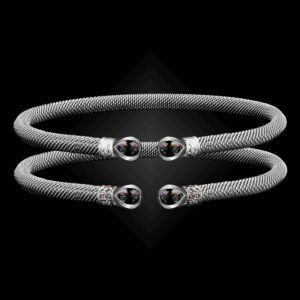 208 Lab Created Alexandrite Milanese Mesh Belle Forme Cuff Bracelet