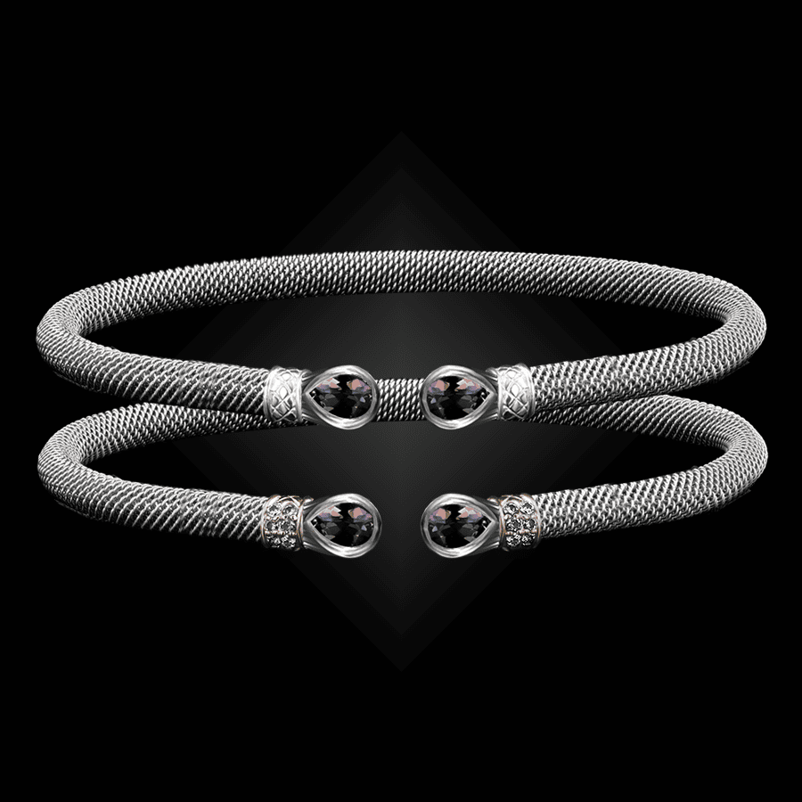 208 Lab Created Alexandrite Milanese Mesh Belle Forme Cuff Bracelet