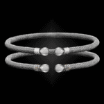 208 Mother of Pearl Milanese Mesh Belle Forme Cuff Bracelet