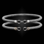 208 Onyx Black Milanese Mesh Belle Forme Cuff Bracelet