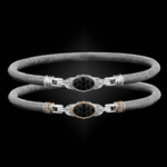 301 Black & White Diamond Milanese Mesh Elegante Bangle Bracelet