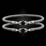 303 Black & White Diamond Milanese Mesh Natura Bangle Bracelet