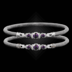 307 Amethyst Milanese Mesh La Madre Bangle Bracelet