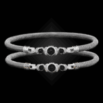 307 Black & White Diamond Milanese Mesh La Madre Bangle Bracelet