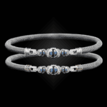 307 Blue Topaz Milanese Mesh La Madre Bangle Bracelet
