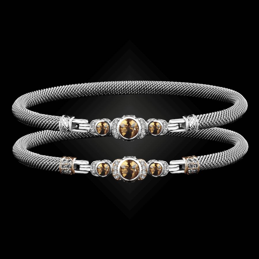 307 Citrine Milanese Mesh La Madre Bangle Bracelet