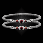 307 Garnet Milanese Mesh La Madre Bangle Bracelet