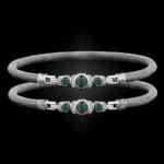 307 Onyx Green Milanese Mesh La Madre Bangle Bracelet