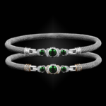 307 Lab Emerald Milanese Mesh La Madre Bangle Bracelet