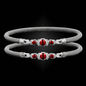 307 Lab Ruby Milanese Mesh La Madre Bangle Bracelet