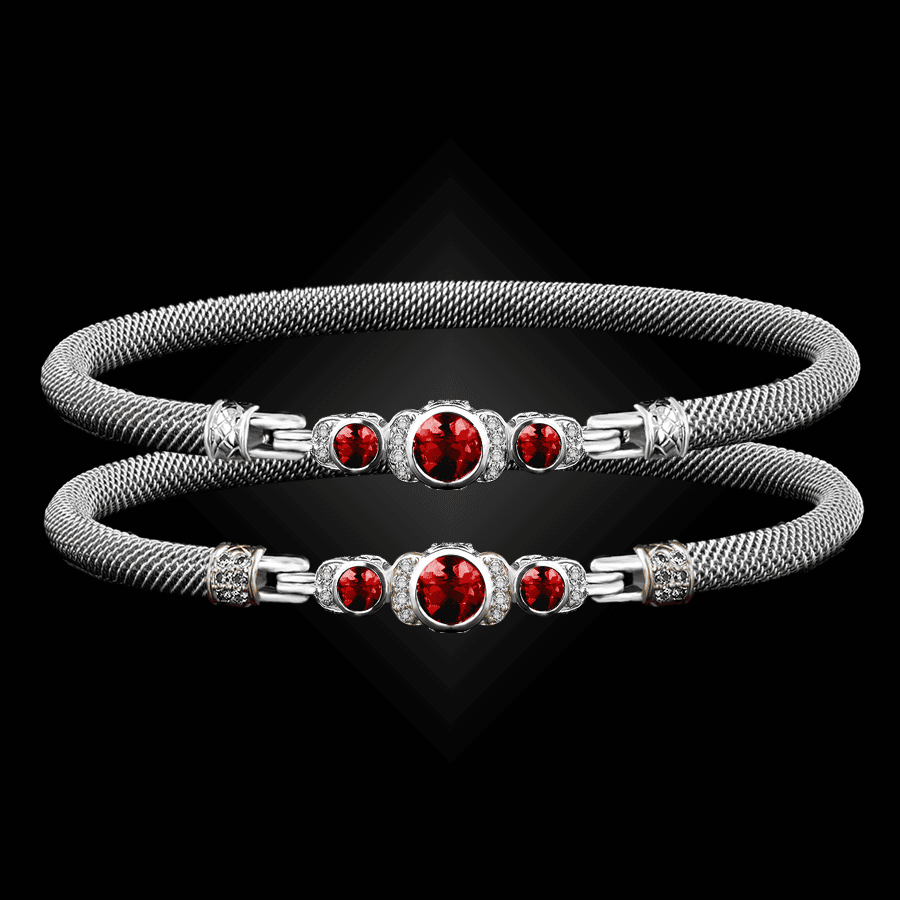 307 Lab Ruby Milanese Mesh La Madre Bangle Bracelet