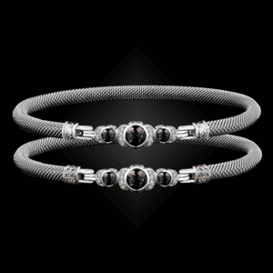 307 Lab Alexandrite Milanese Mesh La Madre Bangle Bracelet