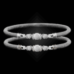 307 Mother of Pearl Milanese Mesh La Madre Bangle Bracelet