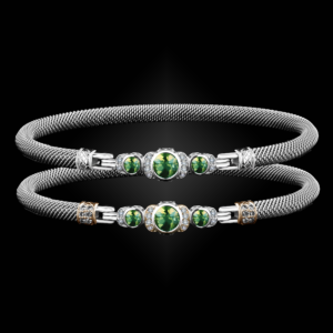 307 Peridot Milanese Mesh La Madre Bangle Bracelet