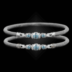 307 Sky Topaz Milanese Mesh La Madre Bangle Bracelet
