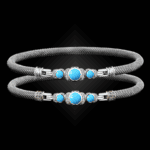 307 Recon Turquoise Milanese Mesh La Madre Bangle Bracelet
