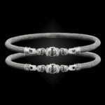 307 White Topaz Milanese Mesh La Madre Bangle Bracelet
