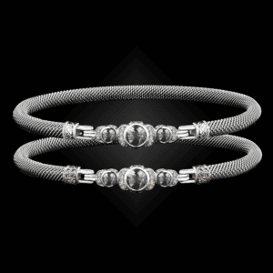 307 White Topaz Milanese Mesh La Madre Bangle Bracelet