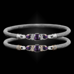 308 Amethyst Milanese Mesh Belle Forme Bangle Bracelet