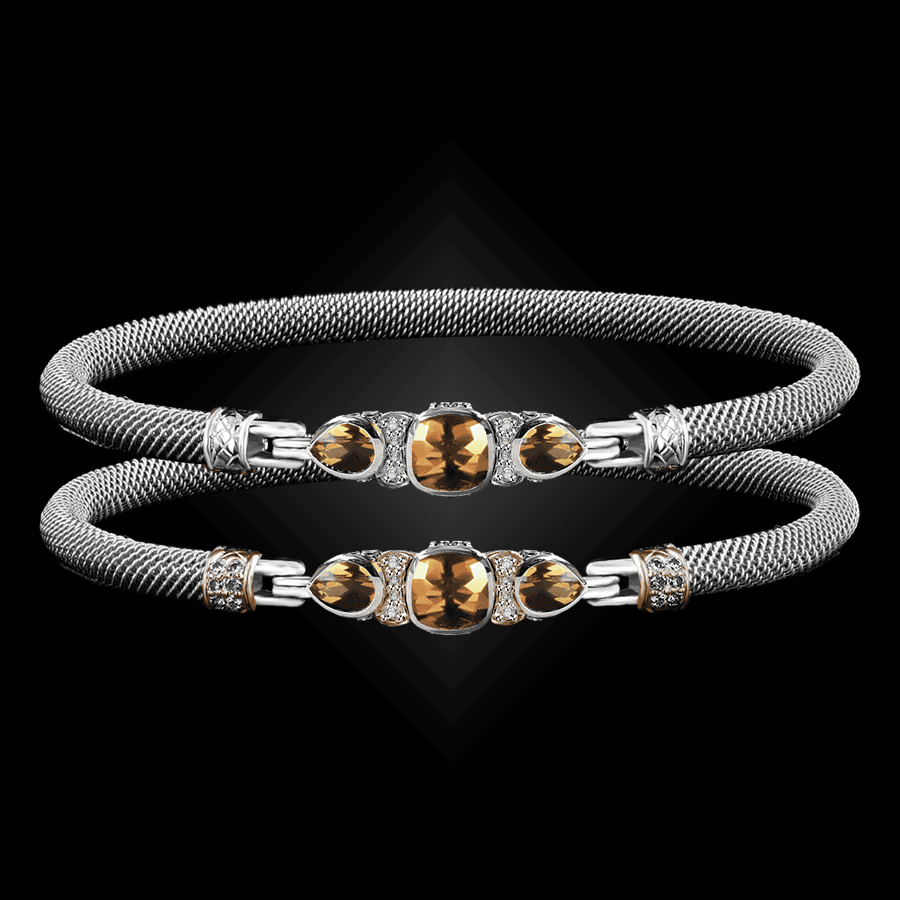 308 Citrine Milanese Mesh Belle Forme Bangle Bracelet