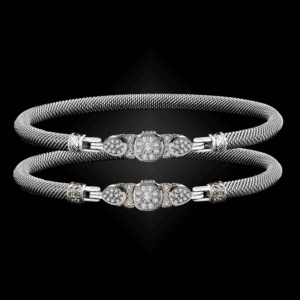 308 Diamond Milanese Mesh Belle Forme Bangle Bracelet
