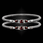 308 Garnet Milanese Mesh Belle Forme Bangle Bracelet