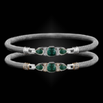 308 Onyx Green Milanese Mesh Belle Forme Bangle Bracelet