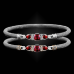 308 Lab Ruby Milanese Mesh Belle Forme Bangle Bracelet