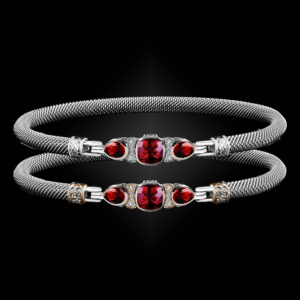 308 Lab Ruby Milanese Mesh Belle Forme Bangle Bracelet