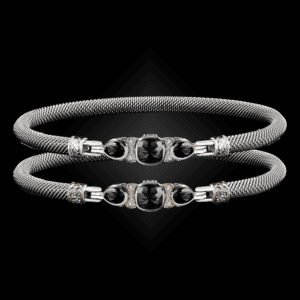 308 Lab Alexandrite Milanese Mesh Belle Forme Bangle Bracelet