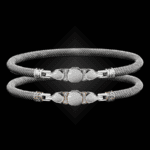 308 Mother of Pearl Milanese Mesh Belle Forme Bangle Bracelet