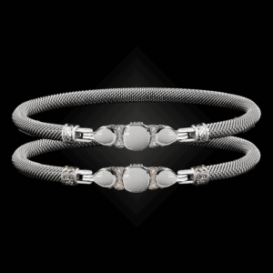 308 Mother of Pearl Milanese Mesh Belle Forme Bangle Bracelet