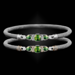 308 Peridot Milanese Mesh Belle Forme Bangle Bracelet