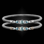 308 Sky Topaz Milanese Mesh Belle Forme Bangle Bracelet