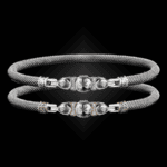 308 White Topaz Milanese Mesh Belle Forme Bangle Bracelet